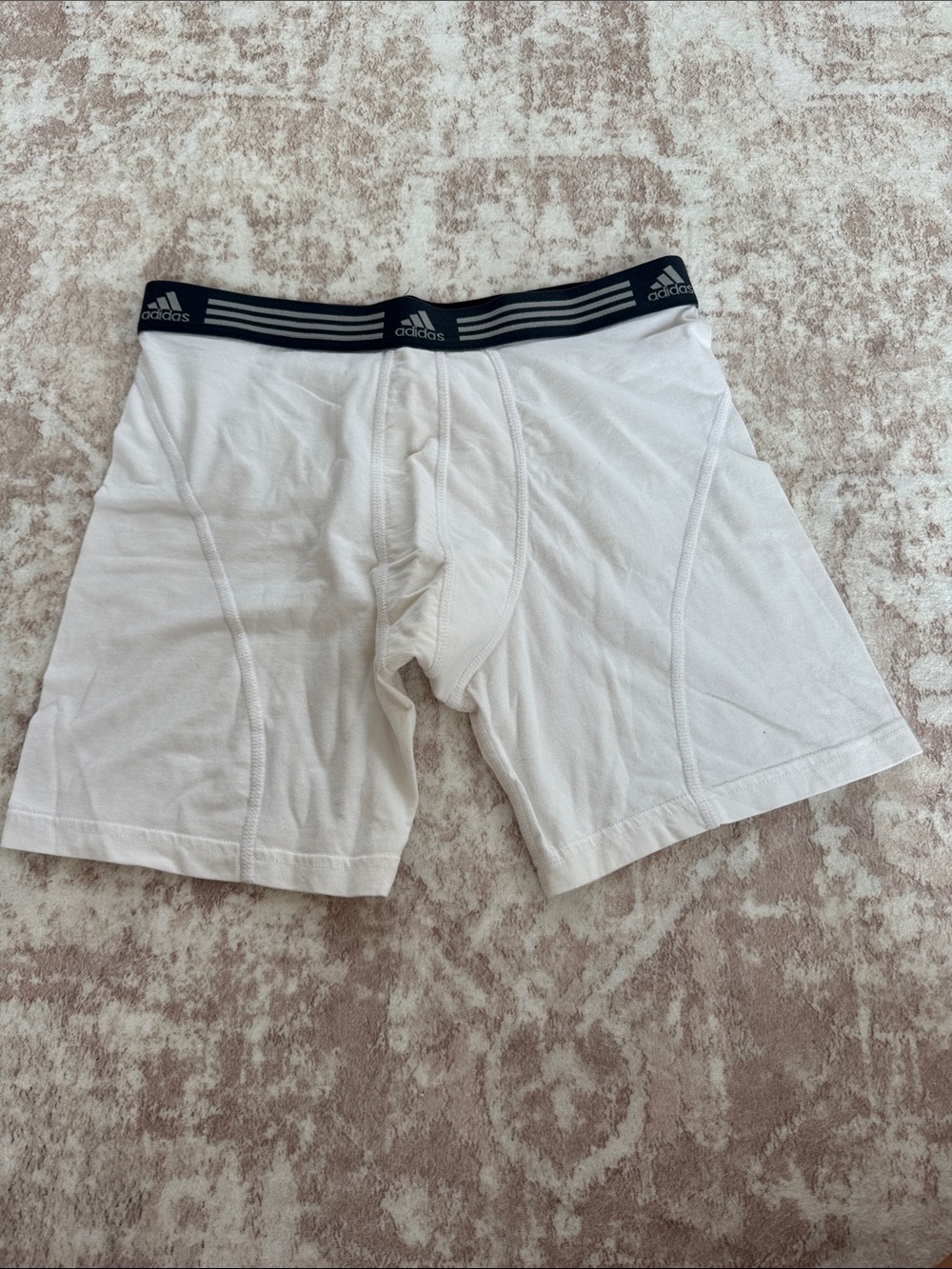 adidas White Boxer Briefs with Black Branded Waistband climalite